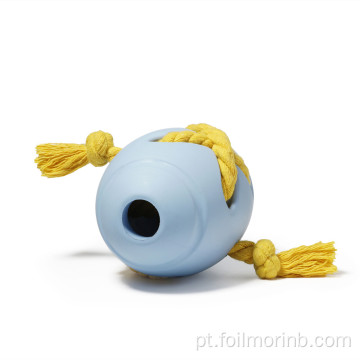 Duráveis ​​brinquedos de borracha natural para cães de futebol americano com corda